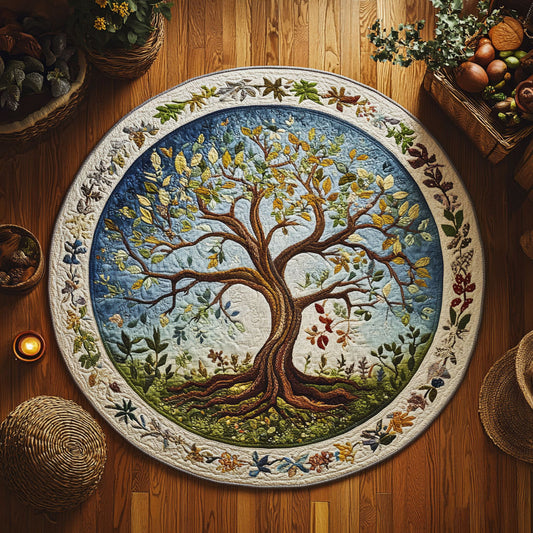 The Healing Tree WY1208058CL Quilted Round Mat