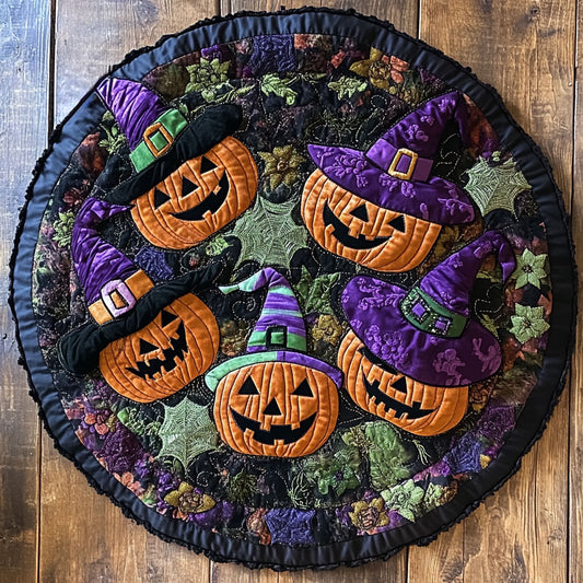 Wicked Pumpkin WN1808064CL Quilted Round Mat