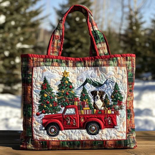 Cozy Border Collie Nights WN0611031CL Quilted Tote Bag