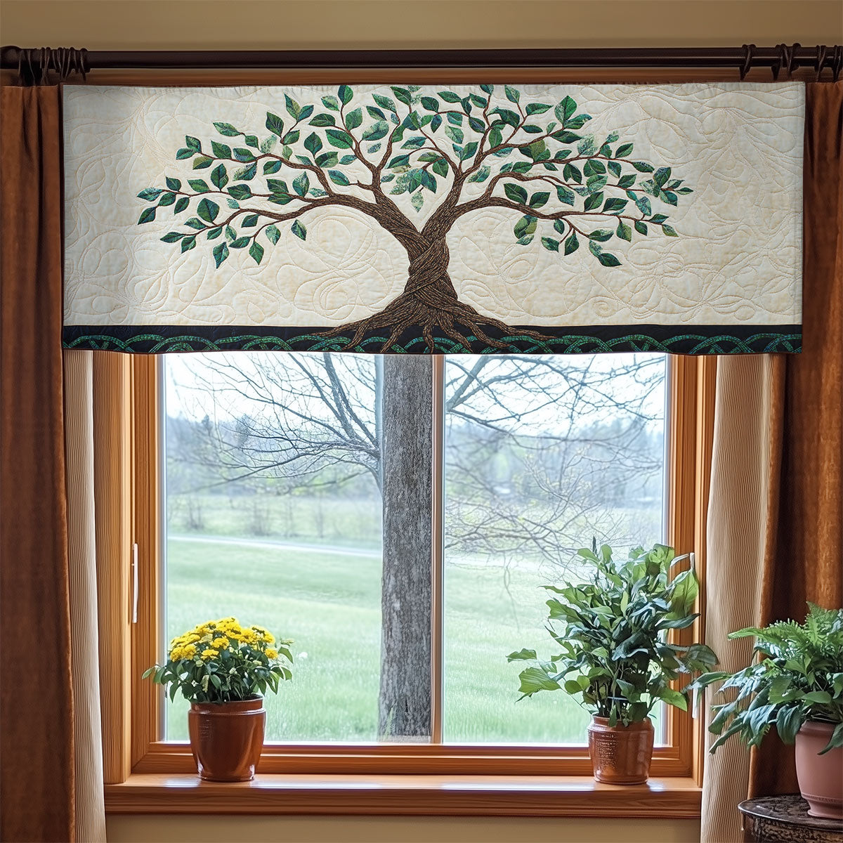 Celtic Tree WX2203142CL Quilted Valance