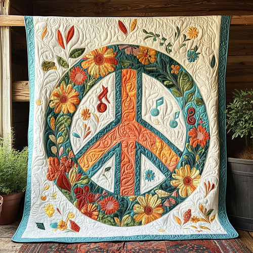Happy Peace Sign CW1006030CL Quilt