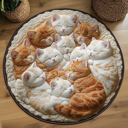 Napping Cat WN2203063CL Quilted Round Mat