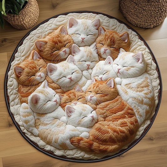 Napping Cat WN2203063CL Quilted Round Mat