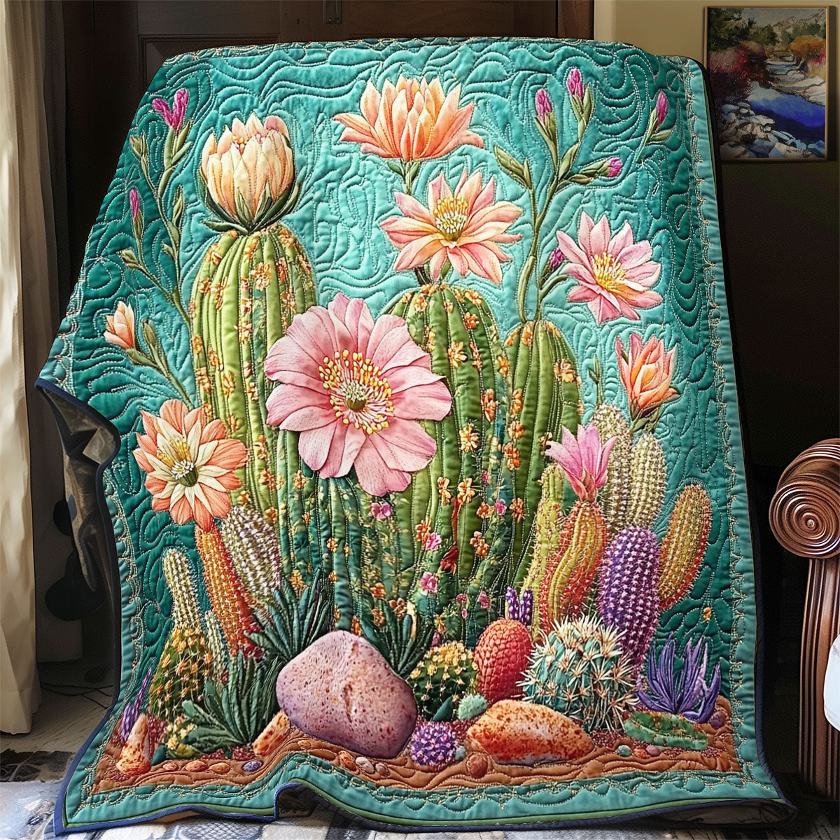 Cactus Flower WY1401027CL Quilt