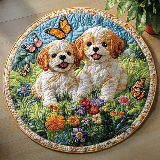 Puppy Garden CW1606042CL Quilted Round Mat