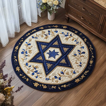 Jewish Star Elegance WN2203047CL Quilted Round Mat