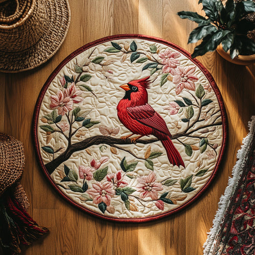 Flowering Tree Cardinal WY3006074CL Quilted Round Mat