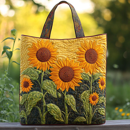 Bright Sunflower WN2209009CL Quilted Tote Bag