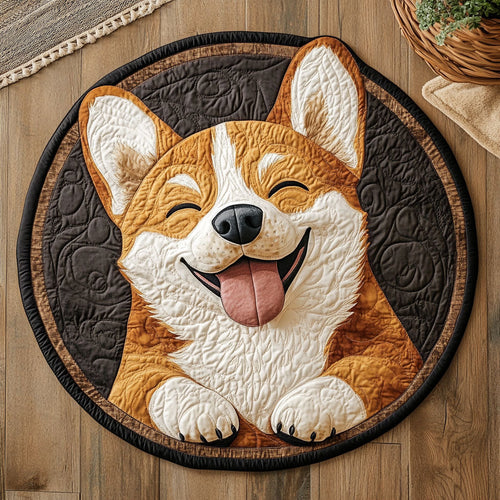 Corgi Smile CP0407057CL Quilted Round Mat
