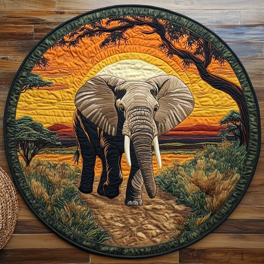Savanna Elephant WN1903047CL Quilted Round Mat