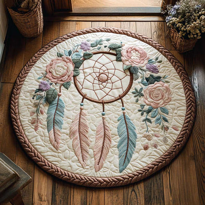 Indigenous Symbols CQ1205030CL Quilted Round Mat