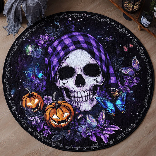 Moonlit Skull WN1308081CL Quilted Round Mat