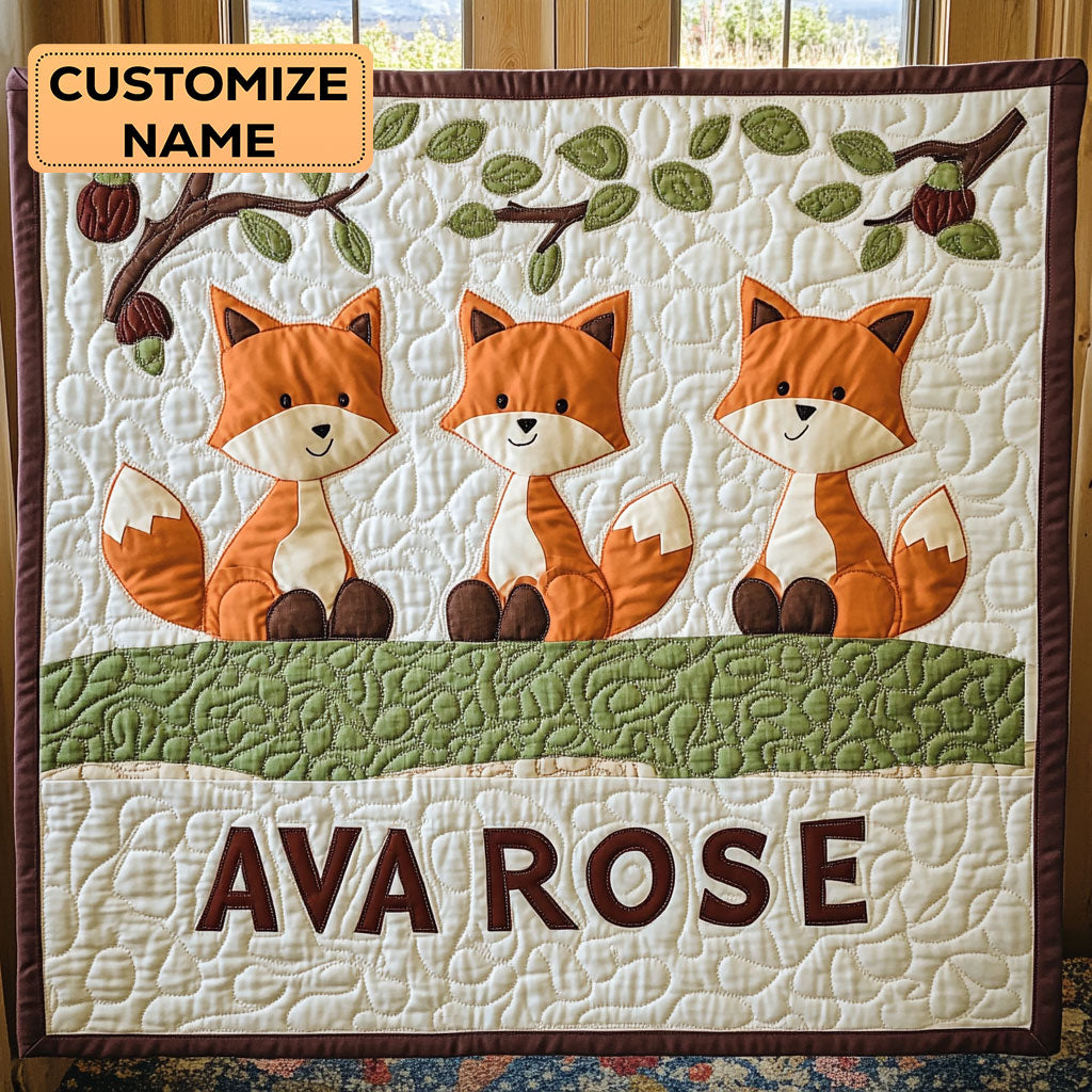 Little Fox CP2507042CL Personalized Baby Quilt