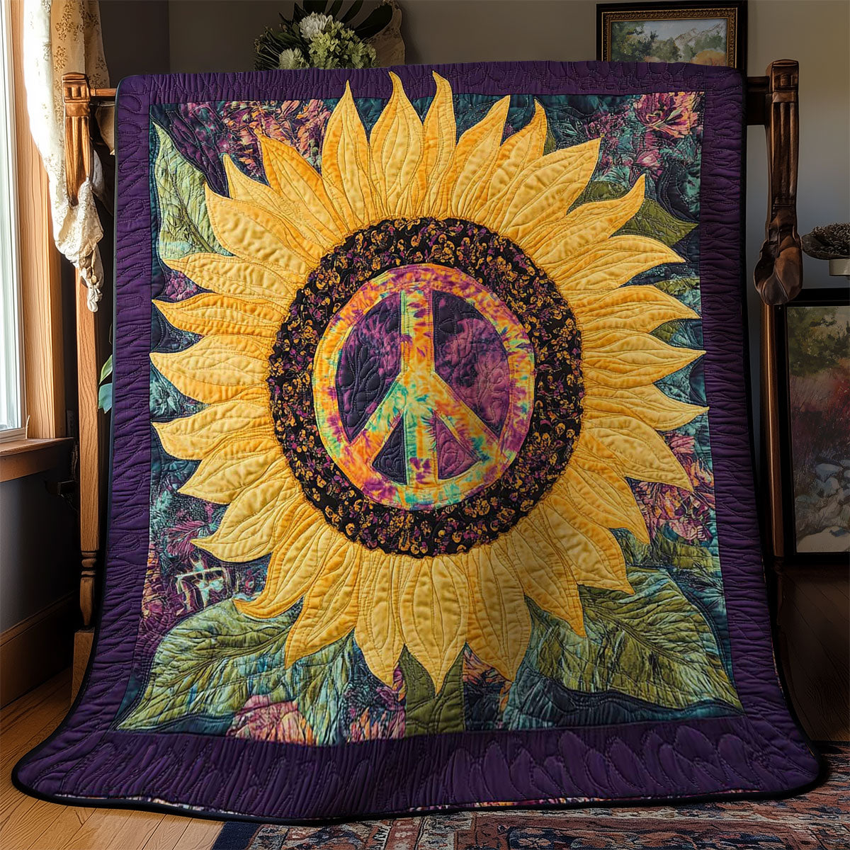 Peaceful Sunflower Glow WN1501024CL Quilt