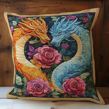 Couple Dragon In Flower WY0602072CL Quilt Pillow Case