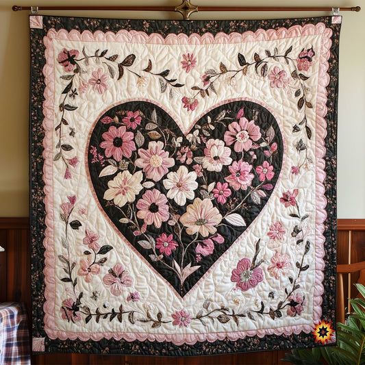 Floral Heart Valentine WP1012035CL Quilt