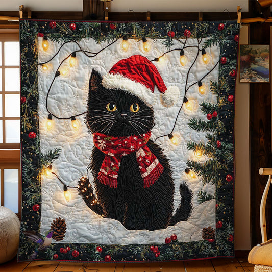 Santa Cat Cheer WN1812001CL Quilt