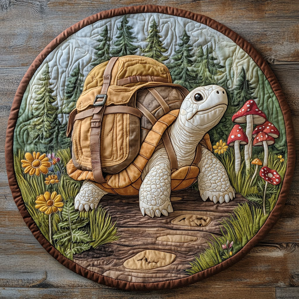 Turtle's Journey CP0406070CL Quilted Round Mat