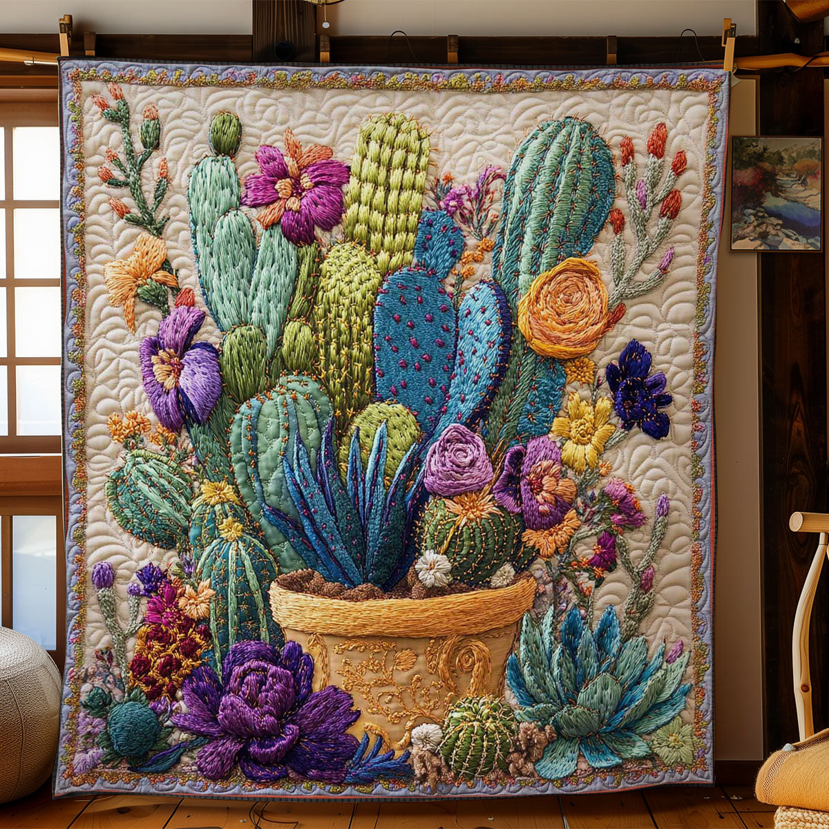 Cactus Basket WN0505005CL Quilt