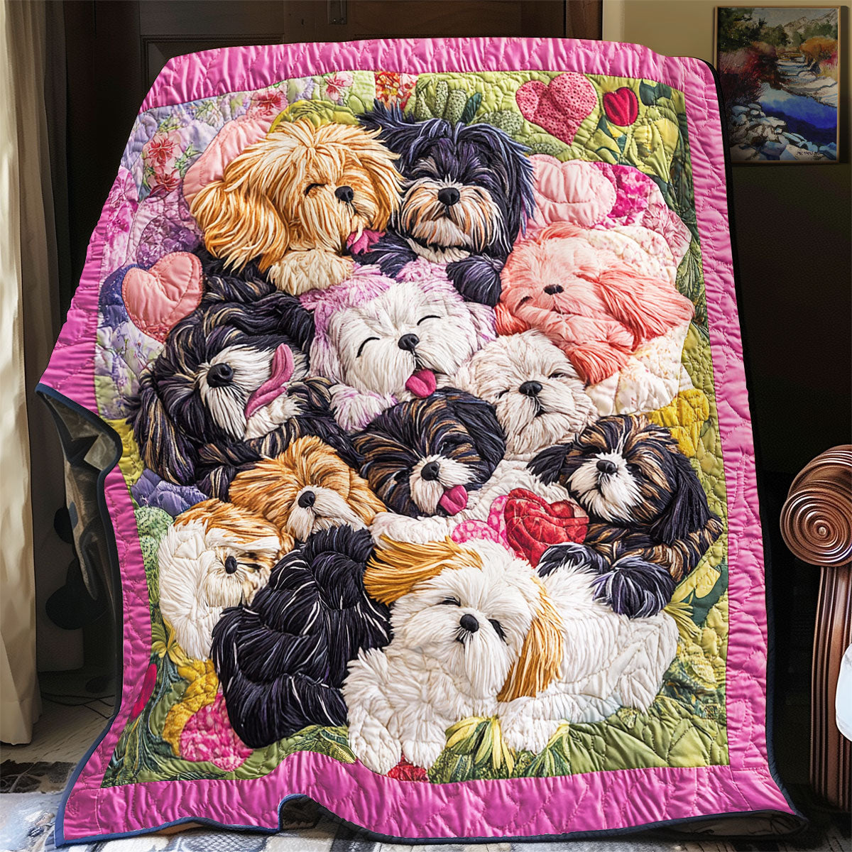 Puppy Love Patchwork YR1001047CL Quilt