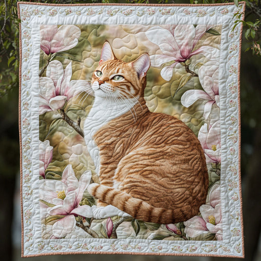 Beautiful Magnolia And Cat WY2103003CL Quilt