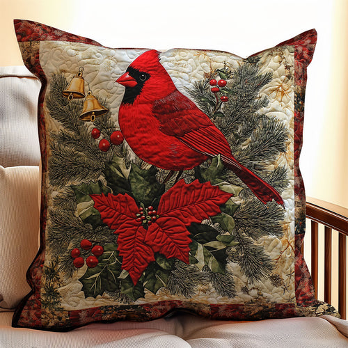 Cardinal Poinsettia WX2402115CL Quilt Pillow Case