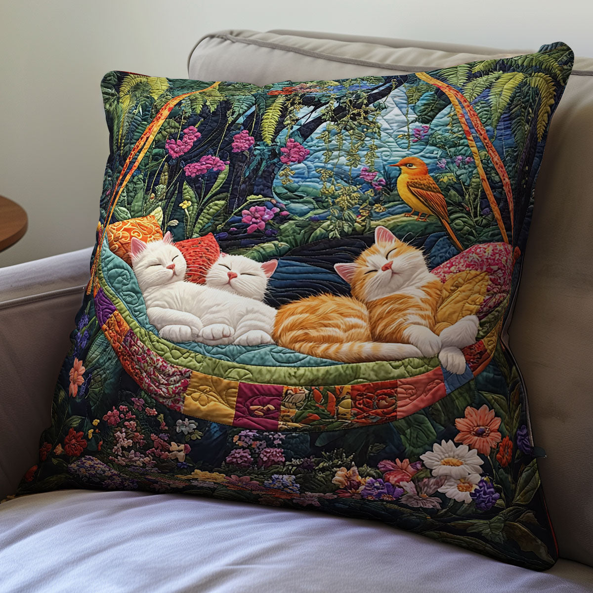 Cat In Garden WX0302125CL Quilt Pillow Case