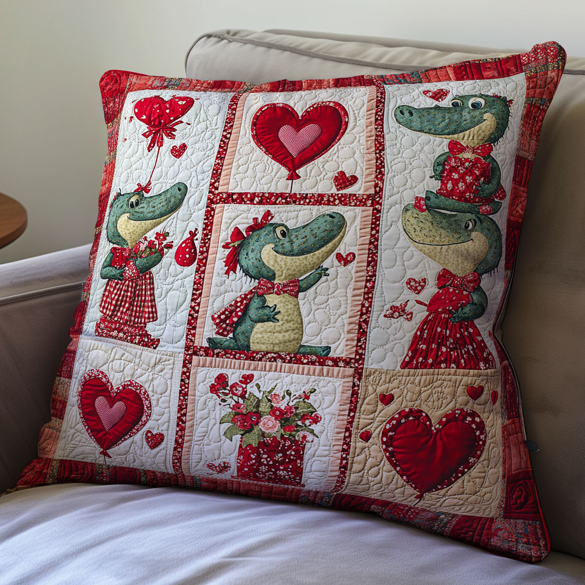 Crocodile Valentine WX0302130CL Quilt Pillow Case