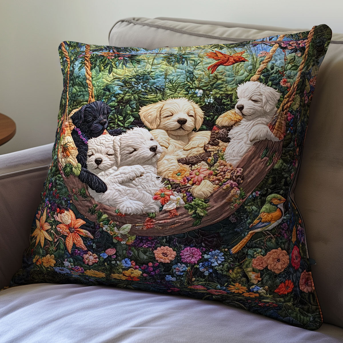 Cute Dog In Garden WX0302135CL Quilt Pillow Case