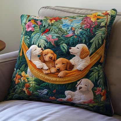 Cute Dog In Garden WX0302133CL Quilt Pillow Case