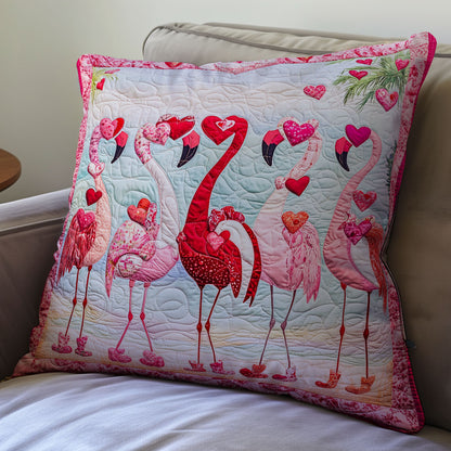 Flamingo Valentine WX0302140CL Quilt Pillow Case