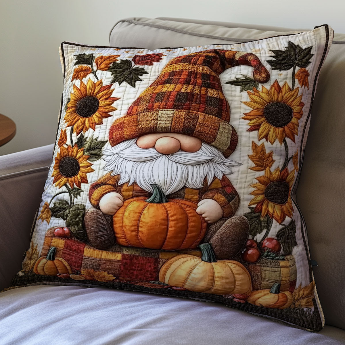 Gnome Pumpkin WX0302152CL Quilt Pillow Case