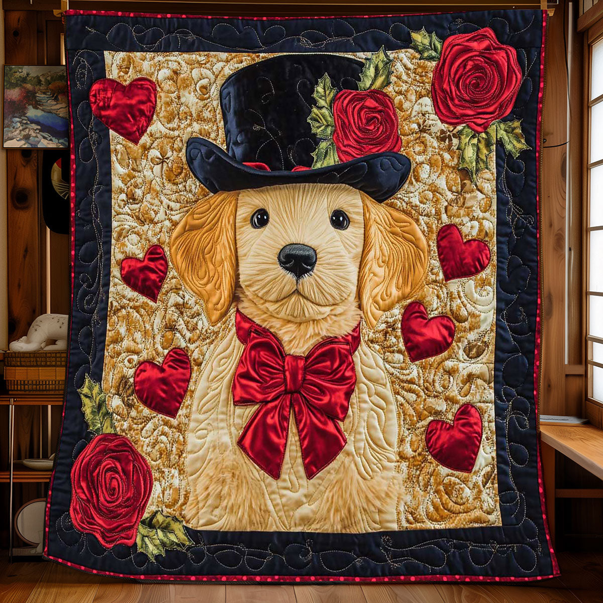 Golden Retriever Valentine WP0801052CL Quilt