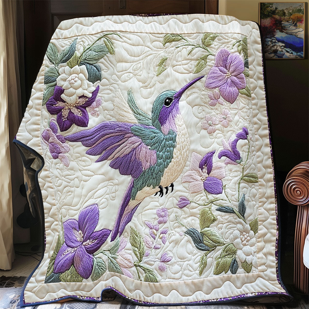 Hummingbird Flower WX0303085CL Quilt