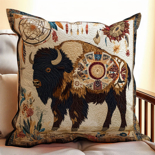 Native American Bison WX2402135CL Quilt Pillow Case