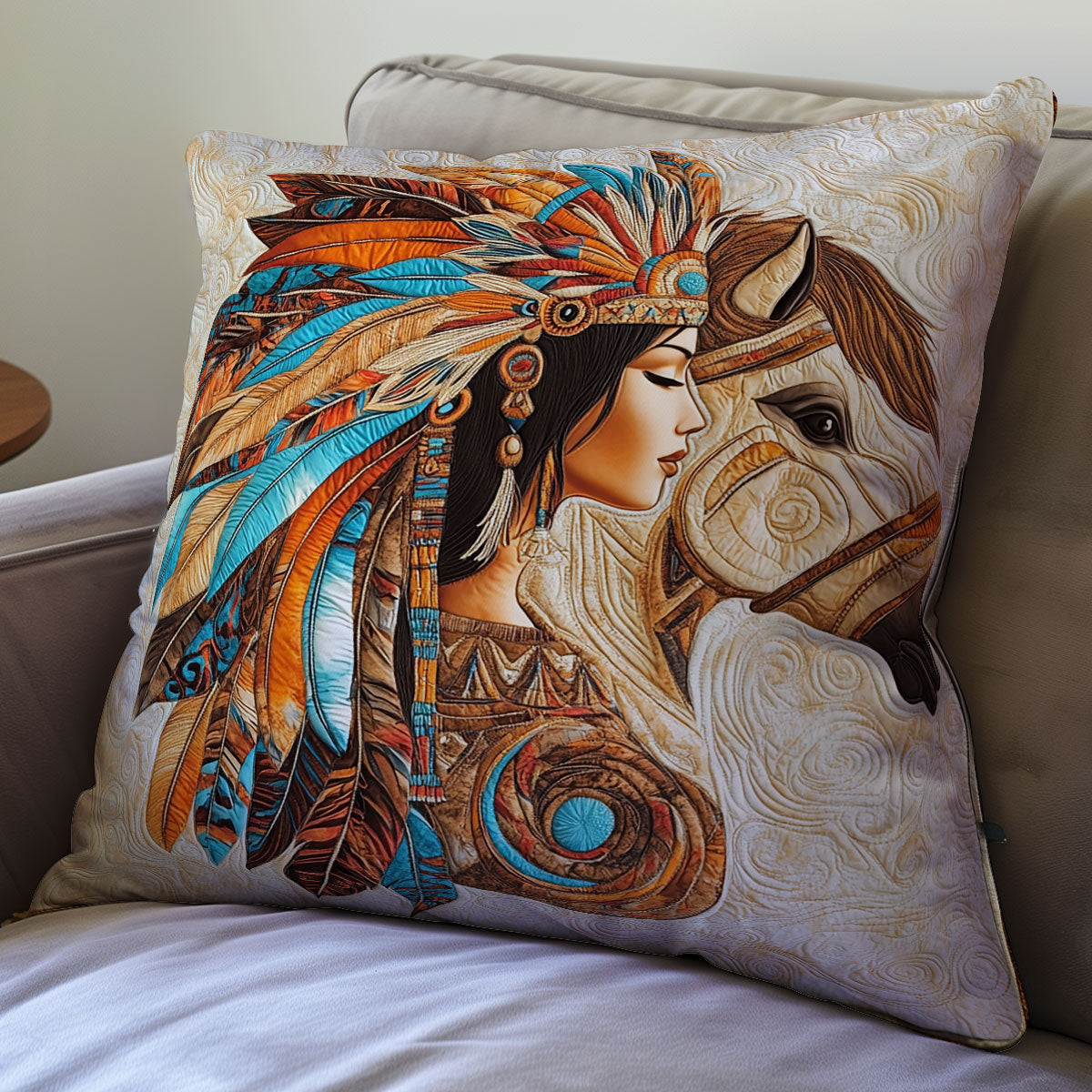 Native American Woman WX0302170CL Quilt Pillow Case