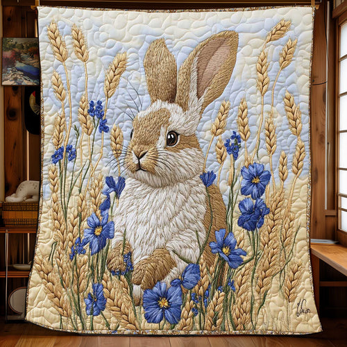 Rabbit Wheat Field WP0801062CL Quilt