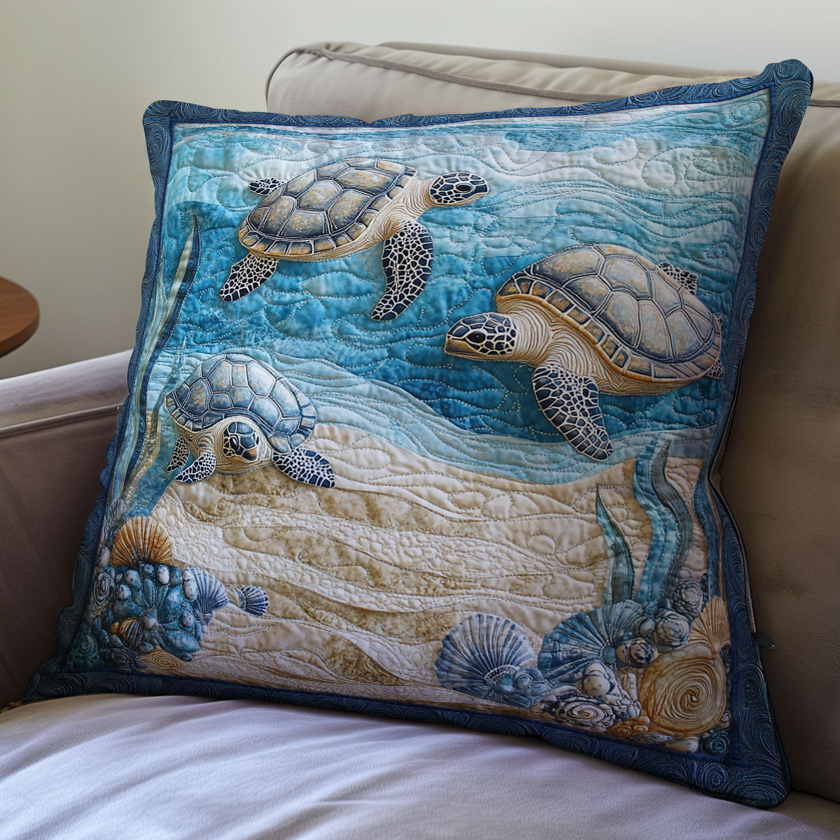 Serene Turtle  WX0302177CL Quilt Pillow Case