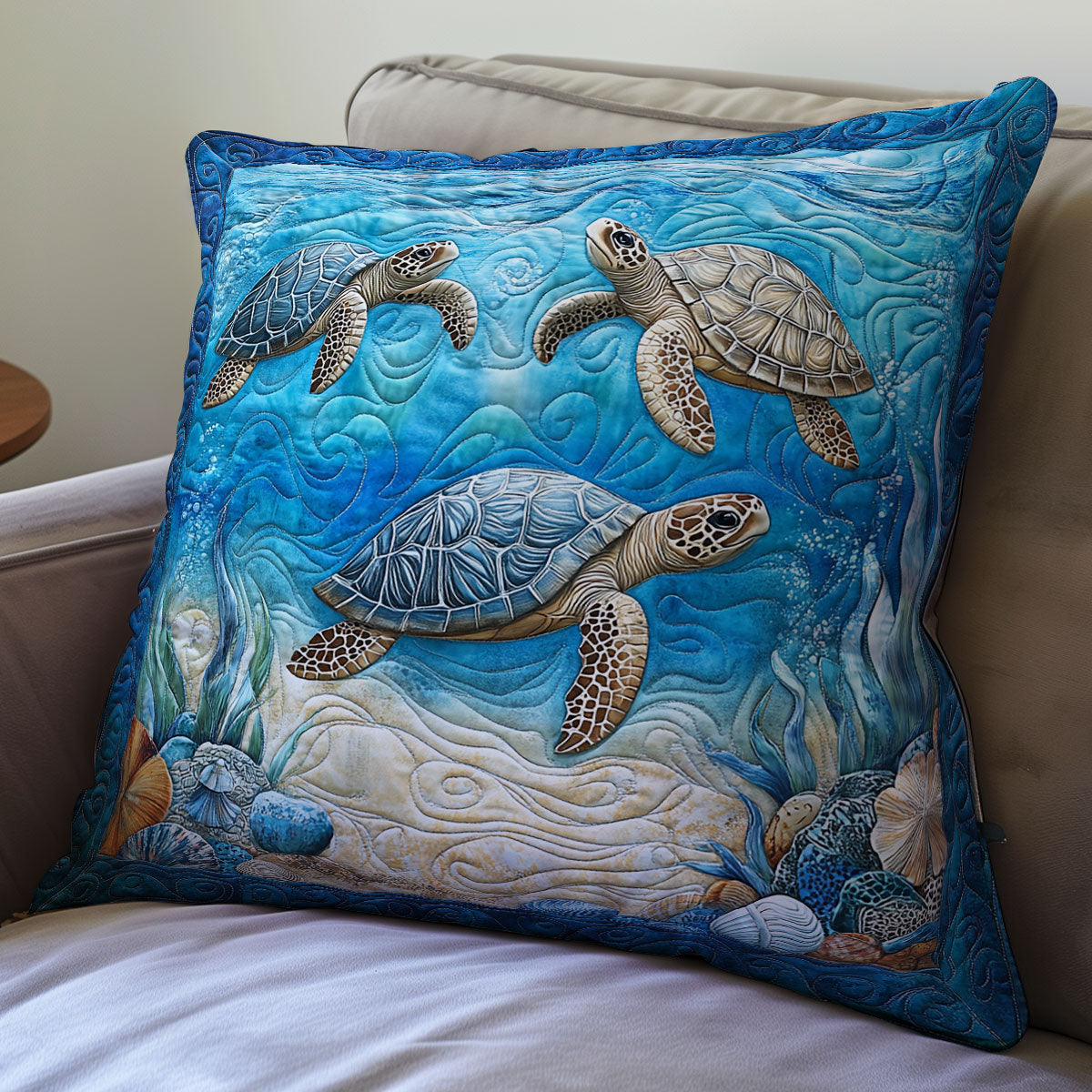 Serene Turtle WX0302179CL Quilt Pillow Case