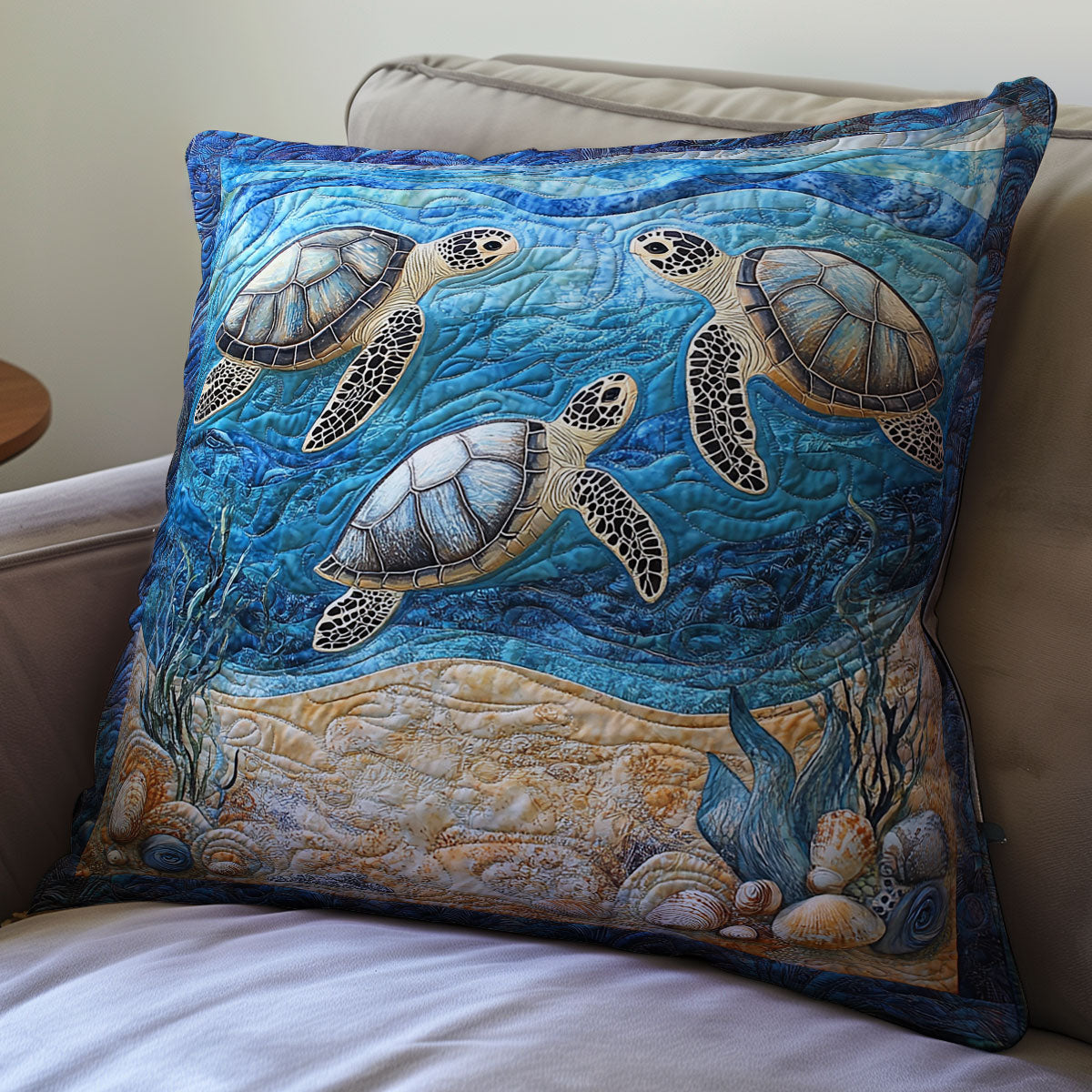 Serene Turtle WX0302180CL Quilt Pillow Case