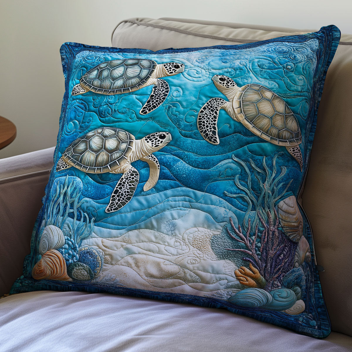 Serene Turtle WX0302182CL Quilt Pillow Case