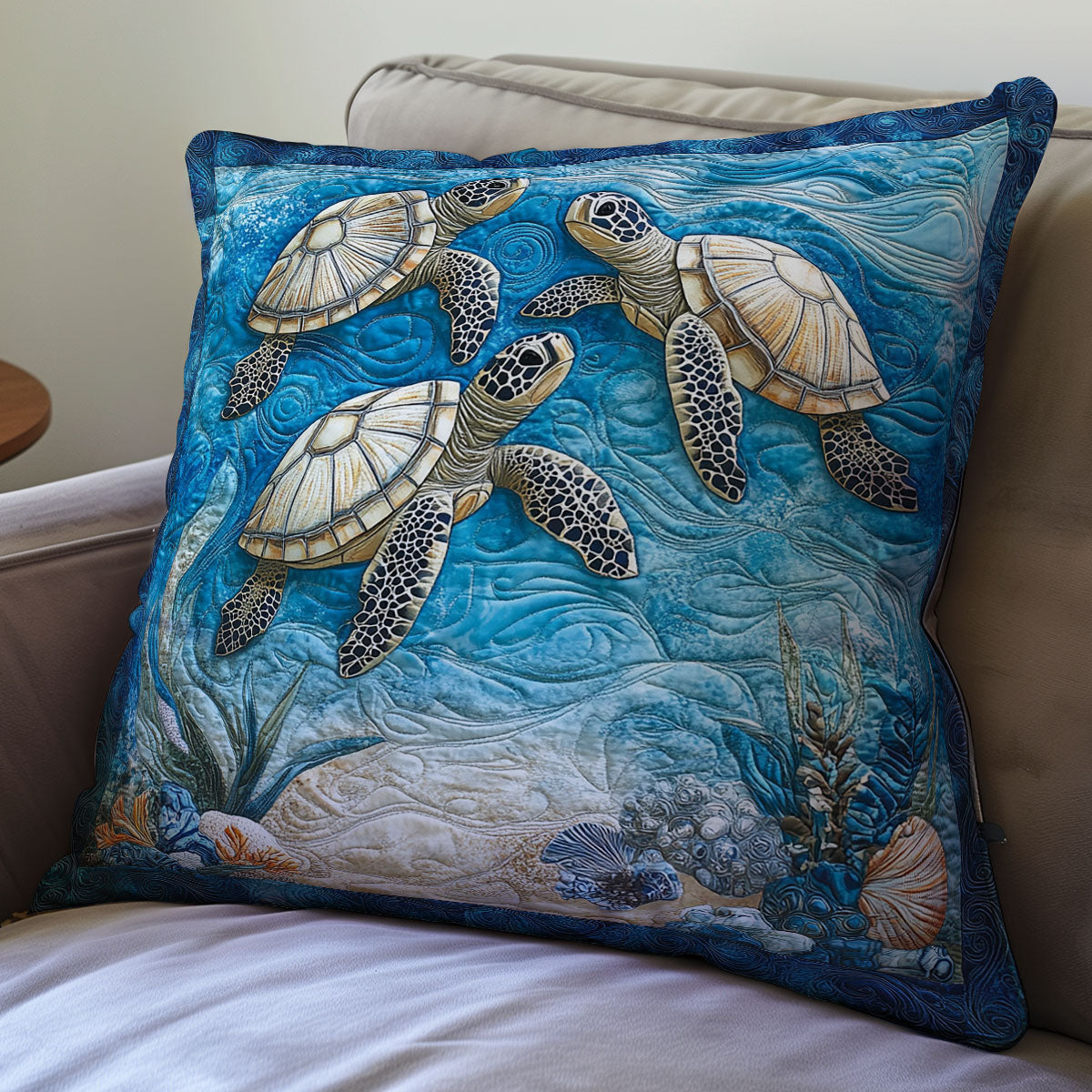 Serene Turtle WX0302184CL Quilt Pillow Case