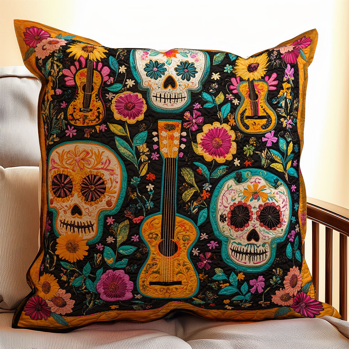 Skull Day Of The Dead WX2102073CL Quilt Pillow Case