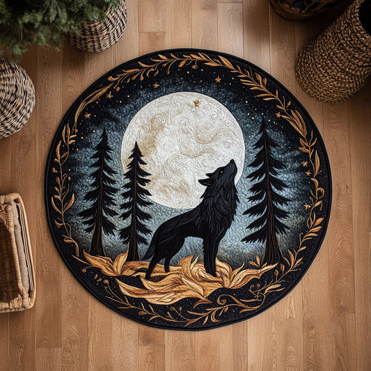 Lone Wolf Moonrise WY3006108CL Quilted Round Mat
