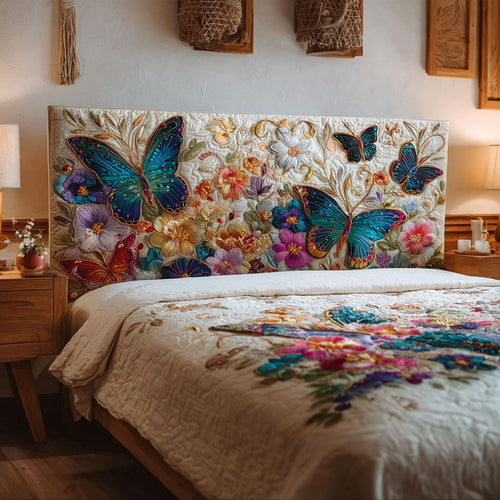 Butterfly Bloom Garden CW2412003CL Quilted Headboard Slipcover