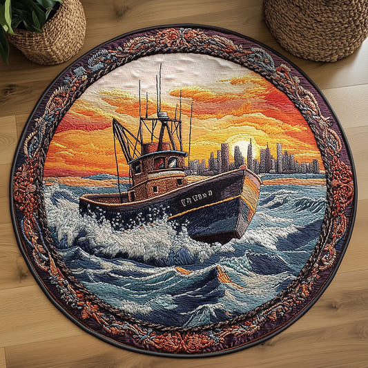 Harbor Escape WN2304012CL Quilted Round Mat