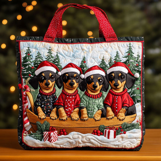 Christmas Dachshund CW1211004CL Quilted Tote Bag