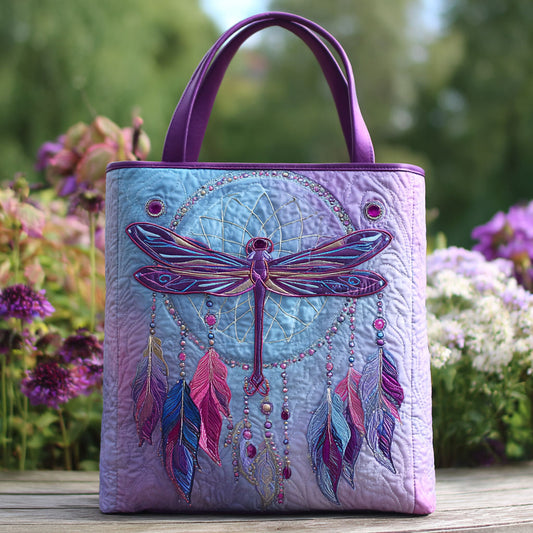 Dragonfly Dreamcatcher CW0210004CL Quilted Tote Bag