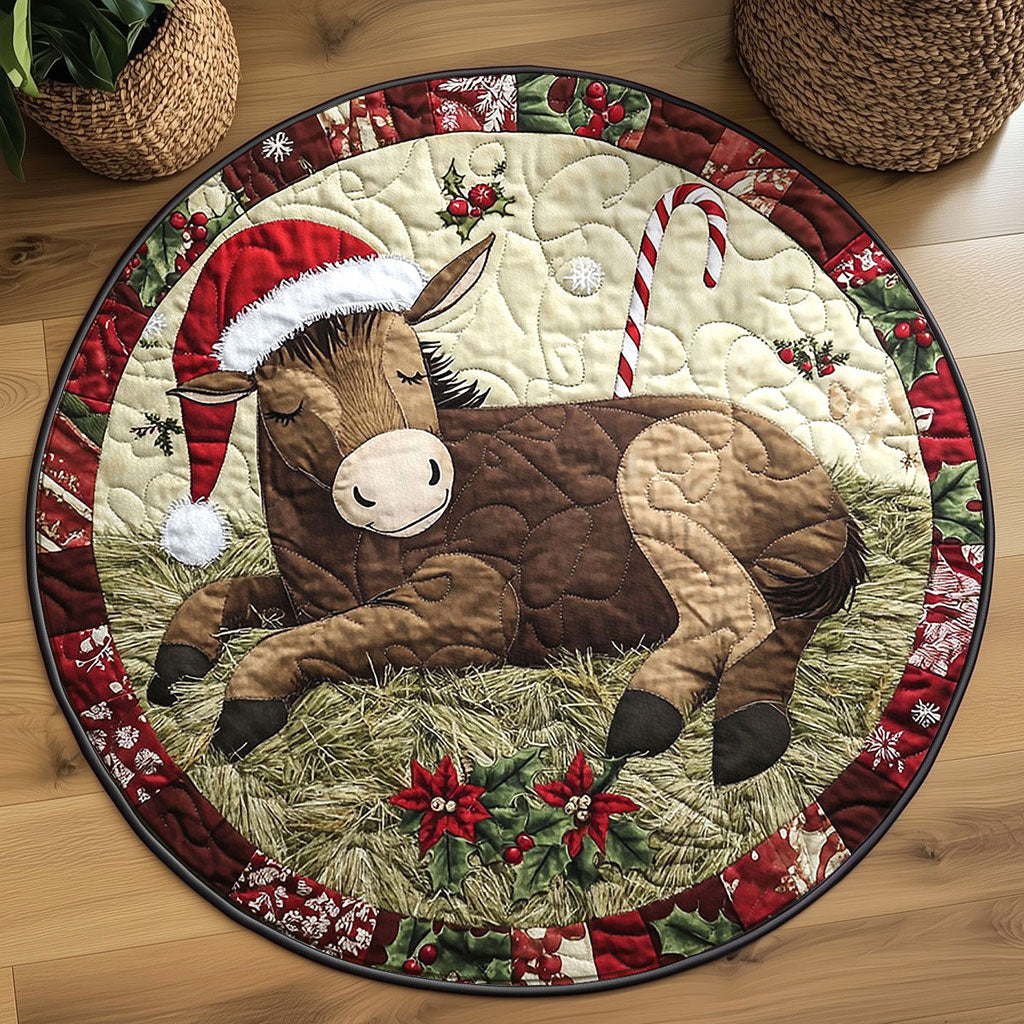 Cozy Donkey Holiday WN1111011CL Quilted Round Mat