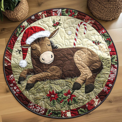 Cozy Donkey Holiday WN1111011CL Quilted Round Mat